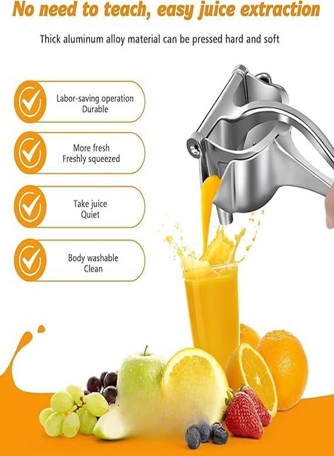 HELLYZ Aluminum Hand Press Juicer for Home & Kitchen - Manual Fruit Juicer for Orange, Lemon & Pomegranate - Durable & Easy to Use (Silver) - Image 5